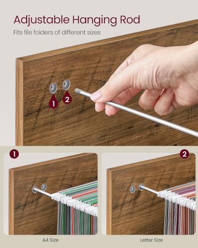 VASAGLE 2-Drawer File Cabinet, Small Rolling, Locking, Printer Stand