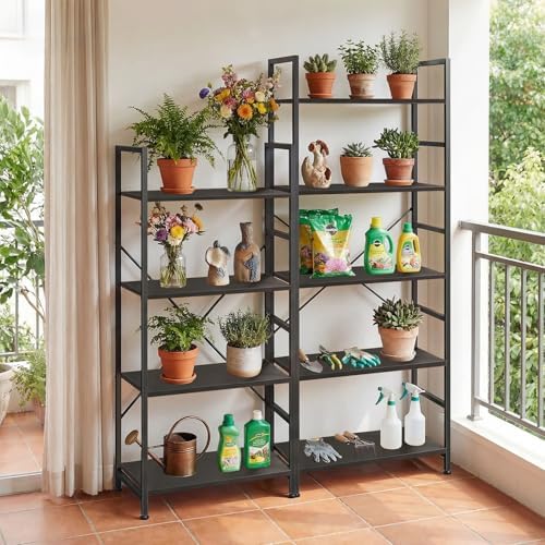 4 Tier Bookshelf, Free Standing Bookcase with Open Storage Shelves