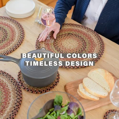 Homespice Gingerbread Jute Braided Placemats, Rect 13x19 Set of 4