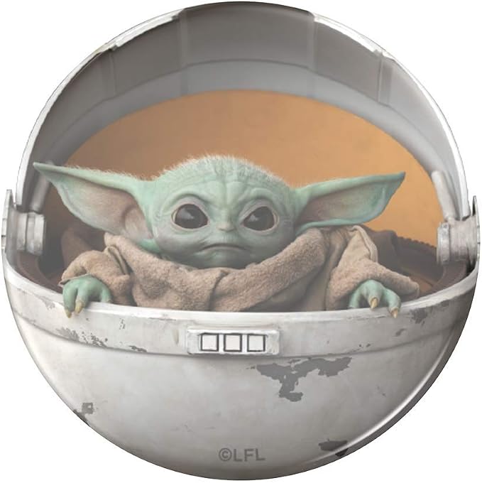 PopSockets Adhesive Phone Grip, Holder- Baby Yoda Pod | Secure Comfortable Hold, Anti-Drop, Kickstand, Star Wars, Grogu, Electronic Accessories, For iPad/Kindle/iPhone/Android