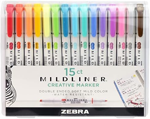 Zebra Pen MILDLINER Highlighter, Assorted, Dual Tip, Pk of 6, 90 Count Ttl