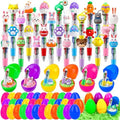 30Pcs Easter Animals Mini Multicolor Pens in One 4-in-1 Cute Pens Bulk with 30 Eggshells, Fun Gifts Assorted Ink Kawaii Ballpoint Pen for Birthdays and Parties