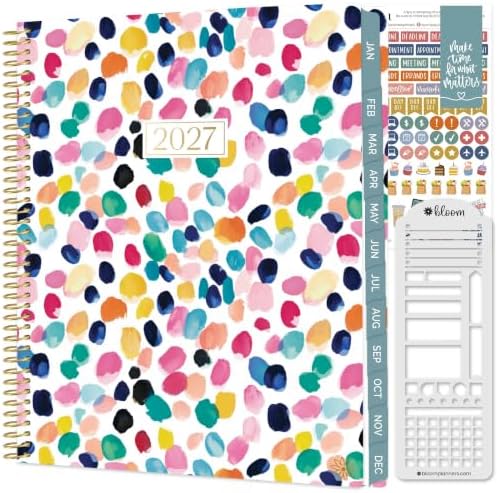 bloom daily planners 2027 Planner for Women (8.5" x 11") - Weekly & Monthly Calendar Year (January to December) Softcover Agenda Book Organizer with Stickers & Stencil - Confetti