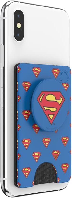 PopSockets Adhesive Phone Wallet and Card Holder with Grip, Marvel - Superman Pattern