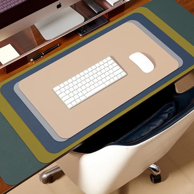 Leather Desk Mat - Non-Slip PU Desk Pad for Office and Home - Desk Organization and Accessories - Ideal for Large Mouse Pad and Desk Mats on Top of Desks (Rose Red,36"x 17")