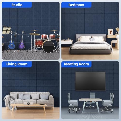 20 Pack Acoustic Panels with Self Adhesive Sound Proof Foam Panels for Wall