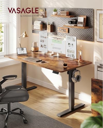VASAGLE Electric Standing Desk, Height Adjustable, 55.1 x 27.6 Inches