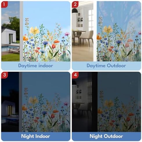 ADD.HERES Stained Glass Window Film, Window Film Decorative, 17.5 x 78.7 in