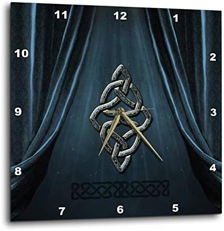 3dRose Wall Clock Silent - 10 inch - Wonderful Decorative Celtic Knot - Köhnen Design Sign Symbol