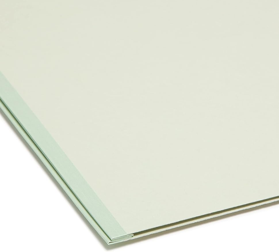 Smead Pressboard File Folder, 1/3-Cut Tab, 2" Expansion, Letter Size, Gray/Green, 25 per Box (13234)