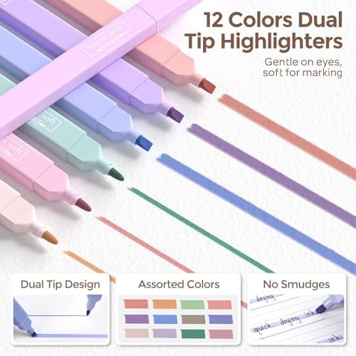 Nicpro School Supplies Stationary Set with Pencil Case, 39 PCS Cream | Back to Schoo Supplies, Pen Case with 12 Highlighter, 5 Gel Pen, 6 Mechanical Pencil, Essentials for College, Nursing Student