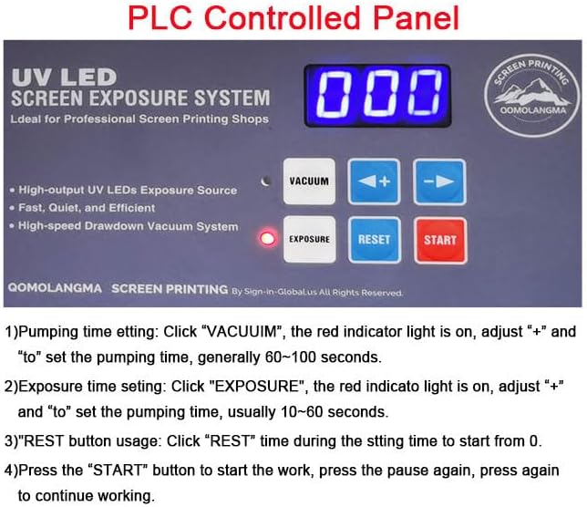 Tabletop Precise 20" x 24" 80W Vacuum LED UV Exposure Unit Professional LED Vacuum Exposure Machine