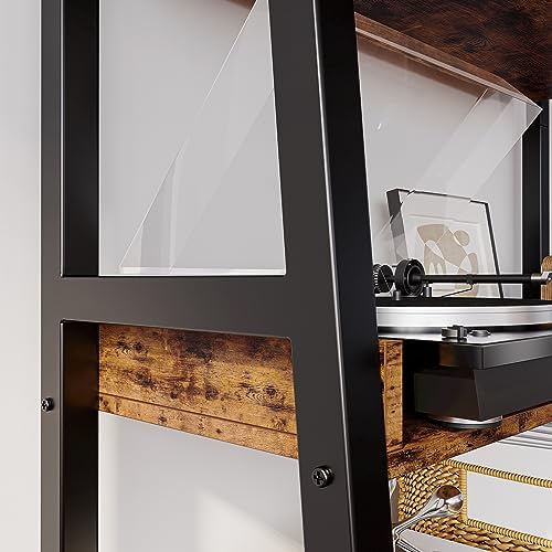IRONCK Ladder Shelf 5-Tier 74.8in Tall, Industrial Bookcase and Bookshelf