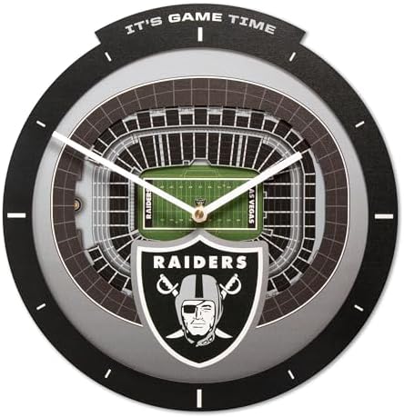 YouTheFan NFL Las Vegas Raiders StadiumView 3D Wall Clock