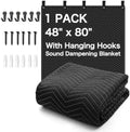 48"x 80" Sound Absorbing Studio Blanket Panel with Grommets for Wall Hanging,Extra Large Sound Dampening Blanket,Noise Cancelling Studio Acoustic Curtain/Light Blocker/Soundproof Moving Blanket
