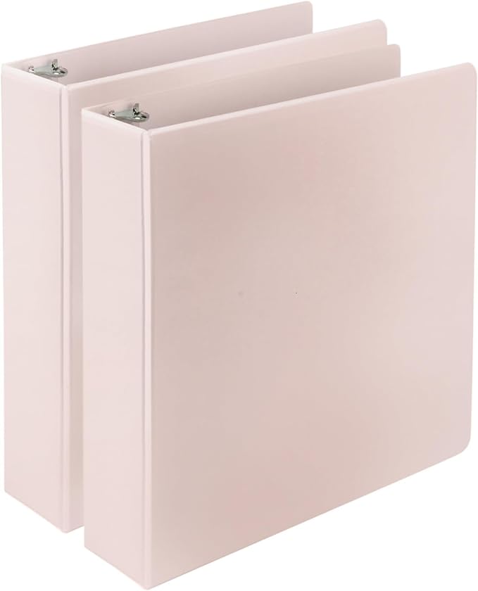 Samsill Plant-Based 2 Inch Durable D-Ring, View Binder, Eco-Friendly, USDA Certified Biobased, Rose, 2 Count (Pack of 6)