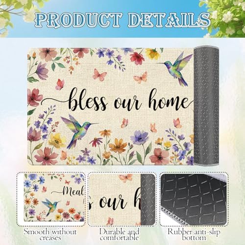 Butterfly Floral Kitchen Rugs, Wildflower Kitchen Mats