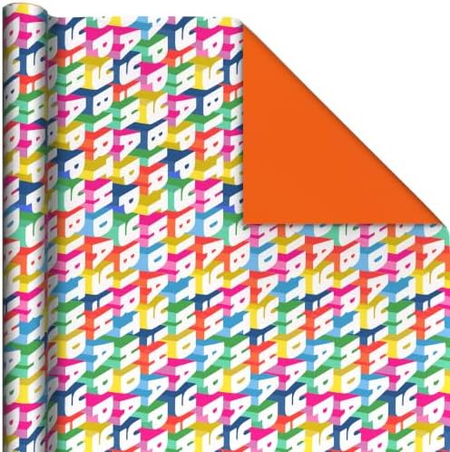 Hallmark Reversible Birthday Wrapping Paper Rolls, 2-Rolls (Confetti, Dots)