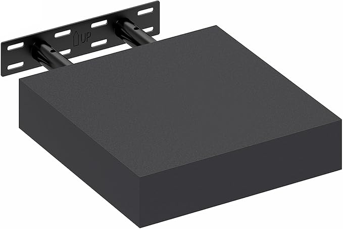 Furinno Tanna Floating Shelves for Wall, 9 x 9 Wall Shelf, Single Set Wall Mounted Floating Shelf with Invisible Bracket, 2-Inch Thick, for Bathroom, Living Room, Bedroom, Home Office, Americano