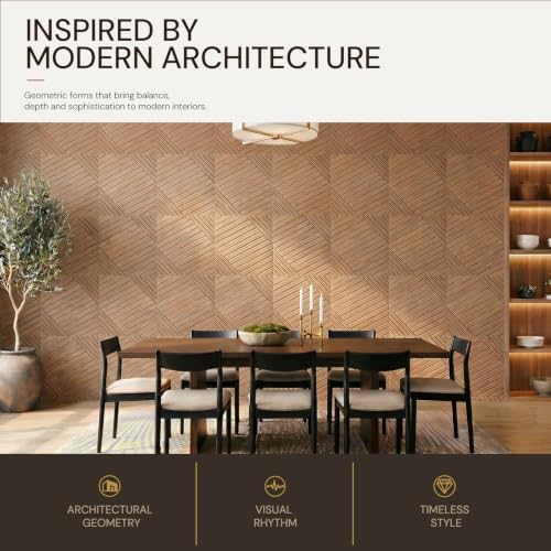 6Pack Acoustic Wall Panels, Wood Peel and Stick Wall Panels, Sound Proof Foam Panels for Walls Decor, Accent Soundproof Wall Panels for Bedroom Living Room Office Wall, 23.62 X 23.62 Inches Faux Wood
