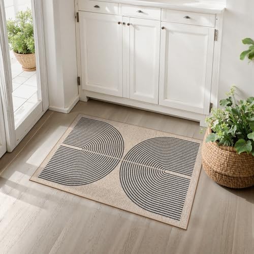 Lahome Rainbow Easy Jute Welcome Mat, 20"x32" Front Door Mat Non Slip