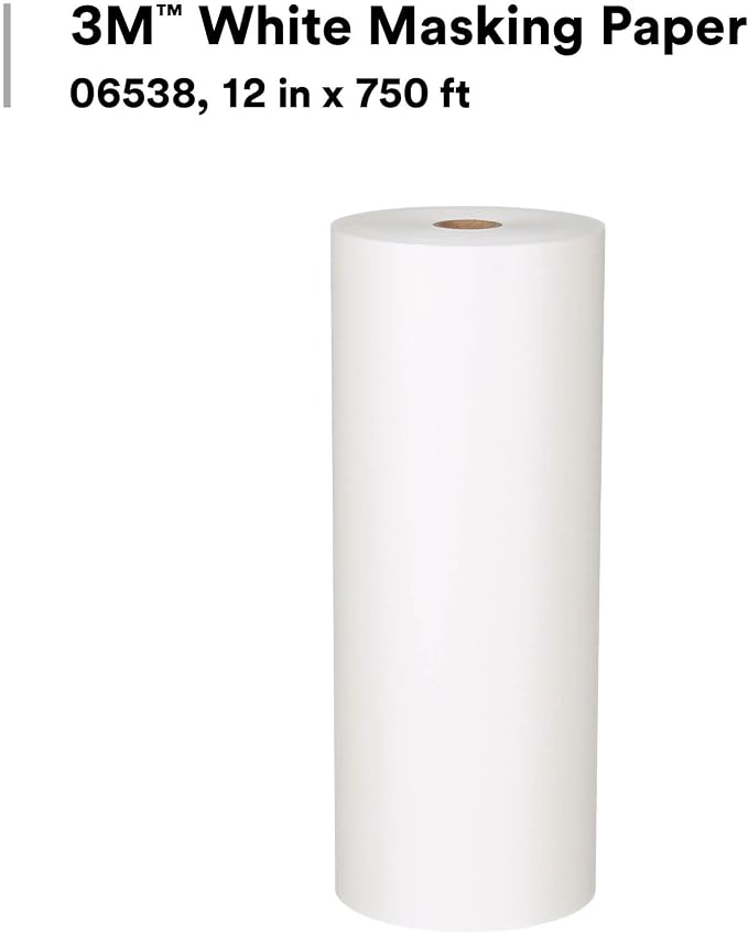 3M White Masking Paper 06538, 12 in x 750 ft
