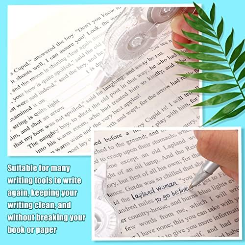 Nezyo 50 Count Clear Correction Tape, Back to School Supplies Transparent Correction Roller, Universal Correct Dispenser for School Office Teachers Students Corrector(White)
