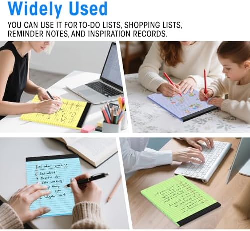 6 Packs Legal Pads 8.5 x 11 Inch, Wide Ruled & Perforated Colored Notepads