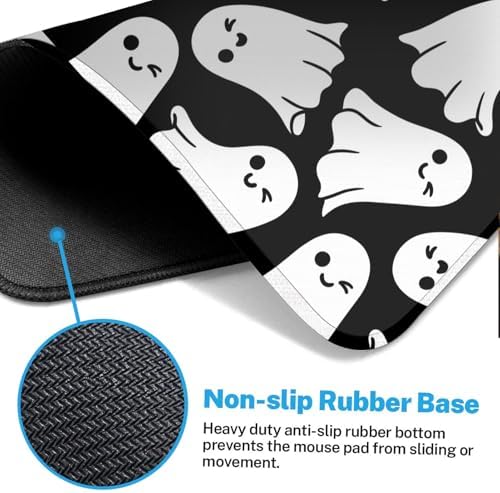 Large Mouse Pad for Desk, Halloween Ghost, Rubber, 31.5 x 15.7 Inch