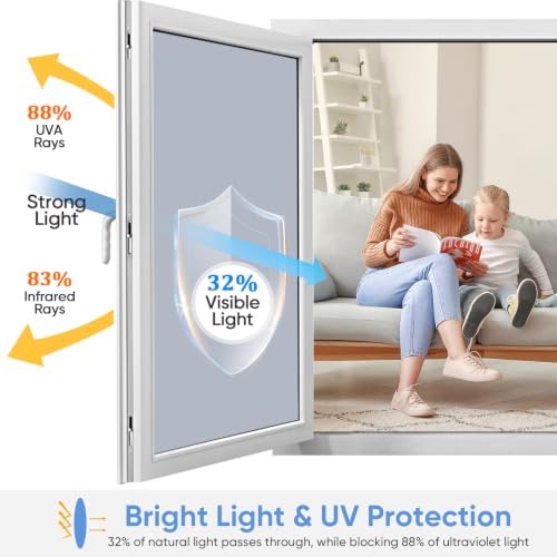 SUNBABY Window Privacy Film, One Way Mirror & Heat Blocking, 35.4"x78.7"