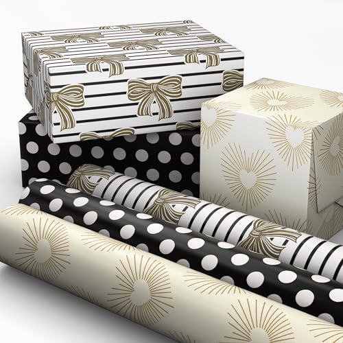 Hallmark Wedding Wrapping Paper Mini Rolls, 3-Pack, 60 Sq. Ft.
