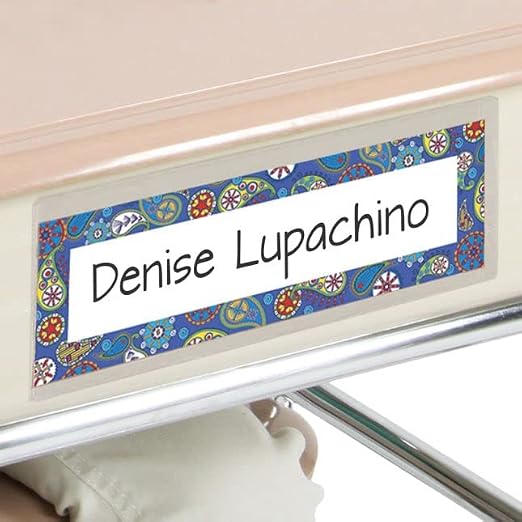 Really Good Stuff Name Plate Self-Adhesive Vinyl Sleeves, Set of 12 | Bulk School Supplies for Students, Classroom Essentials, Teacher Must-Haves