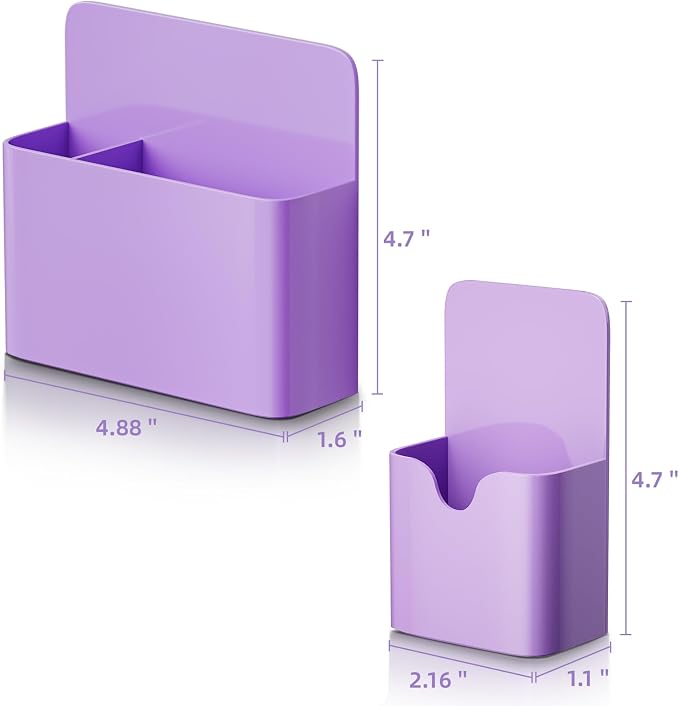 Marbrasse Magnetic Dry Erase Marker Holder,Pen and Eraser Holder for Whiteboard，Magnet Pencil Cup Utility Storage Organizer for Office, Refrigerator, Locker and Metal Cabinets (Purple)