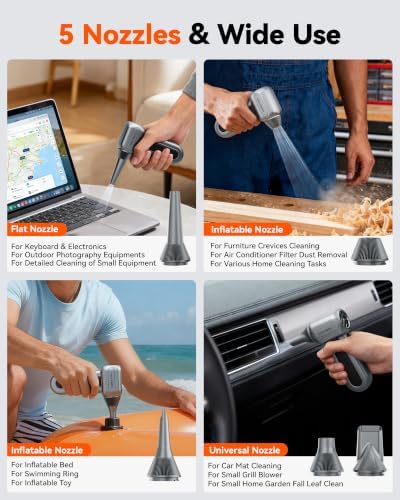 WOLFBOX MF70 Compressed Air Duster, 3-Speed Adjustable, Electric, Cordless
