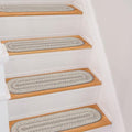 Homespice Grey Cloud Jute Braided Stair Treads, Oval 8x28 Set of 13