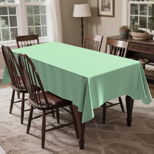 CXPSINC 54 Inch X 100 Feet Plastic Table Cover Roll Disposable Tablecloth with Slide Cutter for All Type/Shape Tables | Party, Banquet, Birthdays, Weddings(Sage Green, 100 Feet)