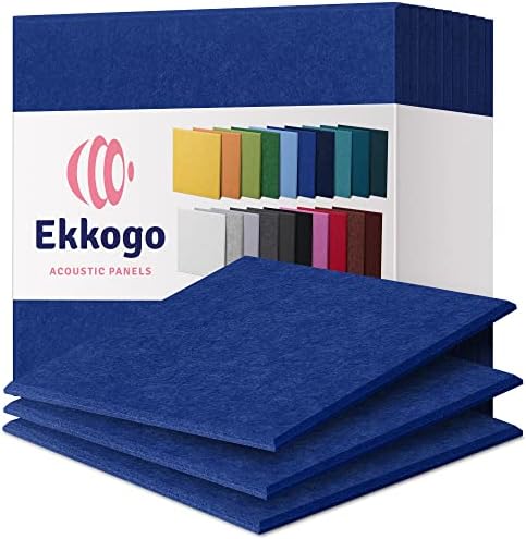 Acoustic Panels 12-Pack Soundproof Wall Panels 12"X12"X0.4" Sound Panels High Density Sound Dampening Panels - [Admiral Blue Square]