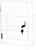 3 Shelf Locking Display Case with Key, Acrylic Countertop Cabinet | Clear dustproof lockable showcase, vitrinas para colecciones, small case for figurine, jewelry, bobblehead, perfume, knife
