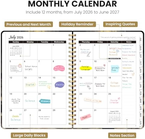 ZOTIA Planner 2026-2027 Weekly & Monthly Calendar Planner Jul 2026-Jun 2027
