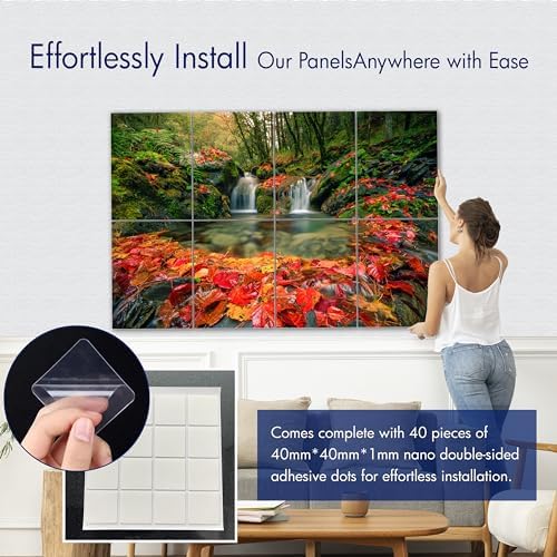 PINWELIFE® Masterpiece Acoustic Art Panels, 8-Pack 12"×16" Sound Absorbing Panels, Decorative Acoustic Wall Art, Noise and Echo Cancelling for Home Studio/Office, Nano Tape Included