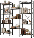 Triple Bookshelf, Free Standing Bookcase with Open Storage Shelves