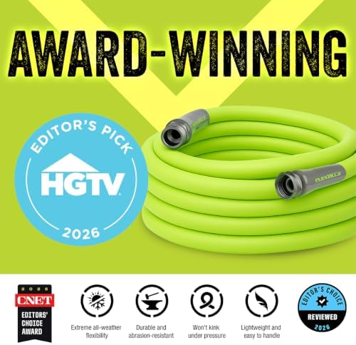 Flexzilla Garden Hose 5/8 in. x 25 ft., Lightweight All-Weather Water Hose, Durable and Flexible, Leak-Free Connections