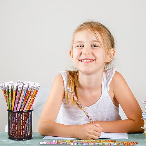 Happy Birthday Pencils Wooden Pencil Birthday Party Pencil with Top ErasersBirthday Party Supplies Favors, 6 Style(24)