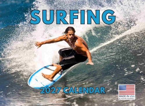 Surfing Calendar 2027 Surf Monthly Wall Calender 12 Month