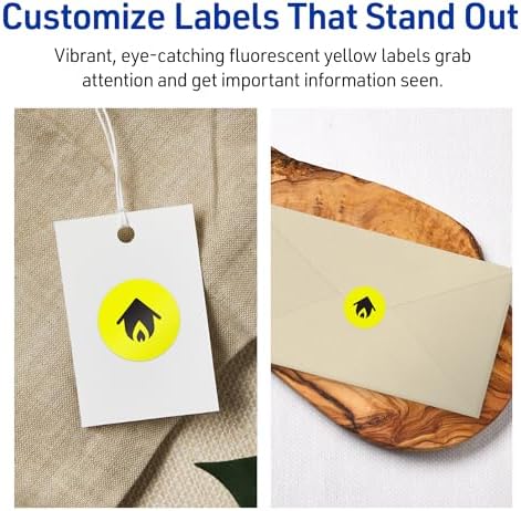 Avery Printable Round Labels, Sure Feed Technology, 3/4" Diameter, Neon Yellow Labels, Print-to-the-Edge, Laser/Inkjet, 6,400 Total, Great for Price Stickers and Mailing Seals