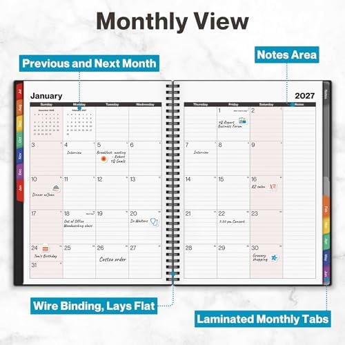 Dunwell 2026-2027 Planner 8.5x11, Weekly Monthly Academic Planner