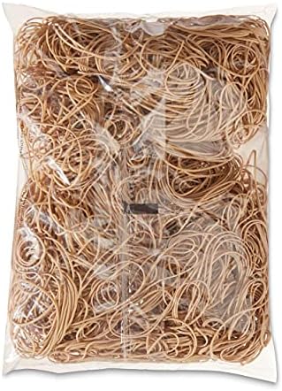 Amazon Basics Rubber Bands, Office Supplies, Size 19 (3-1/2 x 1/16 Inch), Stretchy, 1250 Bands/1 lb. Pack, 3-Pack, Tan