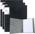 3 Ring Binders 0.8 Inch D Ring,4 Pack D Ring Binder A4（Black）