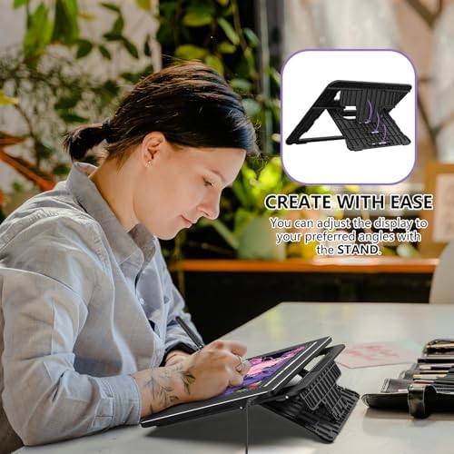 VEIKK VK1200 V3 Drawing Tablet with Screen, 11.6 Inch Full-Laminated Graphics Monitor, Upgraded to 16384 Levels Pressure Sensitivity, Tilt Function, with Stand, 2 Pens & Glove