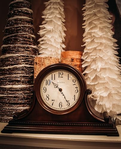 Bulova B1514 Asheville Mantel Clock, Brown Cherry